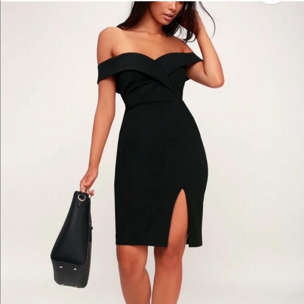 Lulus black classic glam off shoulder bodycon dress size Extra Small XS